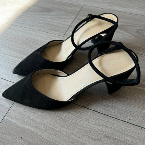 Marc Fisher Womens Size 10 Black Suede Pointed Toe Block Heel Velise Pumps - Picture 9 of 12